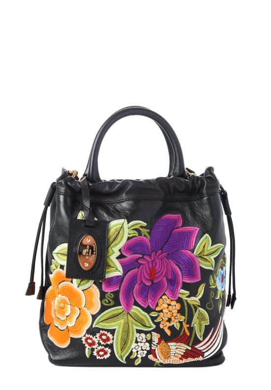 Etro Lambskin Floral Embroidered Bag in Black | Santa Fe Dry Goods ...