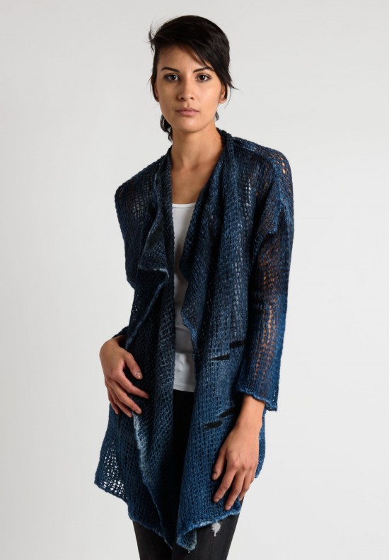 Avant Toi Loose Knit Open Front Cardigan in Indigo | Santa Fe Dry Goods ...