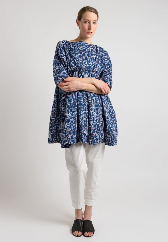 Daniela Gregis Short Floral Dress in Navy	