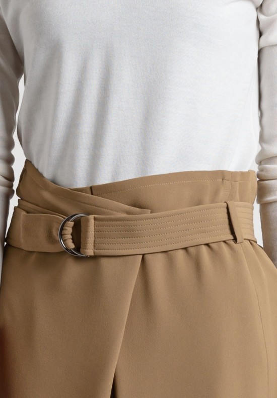 Brunello Cucinelli Belted Slit Skirt in Dark Sand | Santa Fe Dry Goods ...