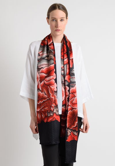 Pineda Covalin Silk Istmo Long Scarf in Red	