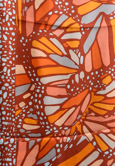 Pineda Covalin Silk Monarch Vitral Long Scarf in Orange	