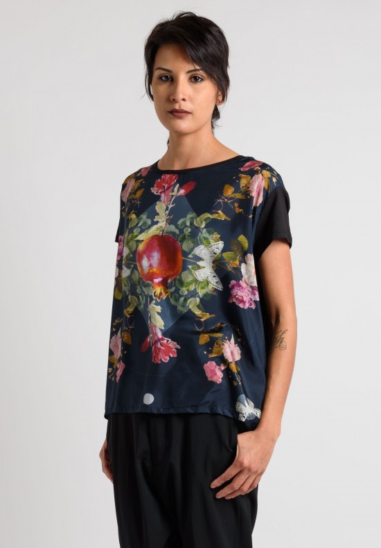 Controfigura Pomegranate Print Shirt in Black	