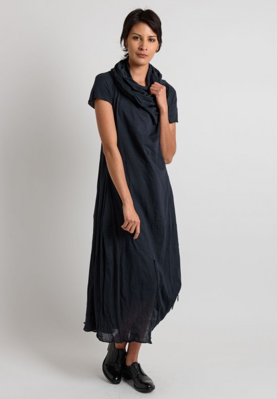 Rundholz Cotton Cowl Neck Dress in Dark Navy | Santa Fe Dry Goods ...