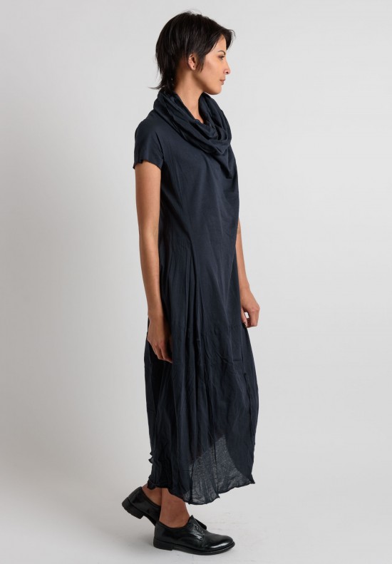 Rundholz Cotton Cowl Neck Dress in Dark Navy | Santa Fe Dry Goods ...