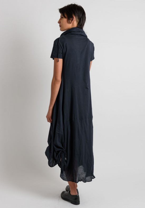 Rundholz Cotton Cowl Neck Dress in Dark Navy | Santa Fe Dry Goods ...