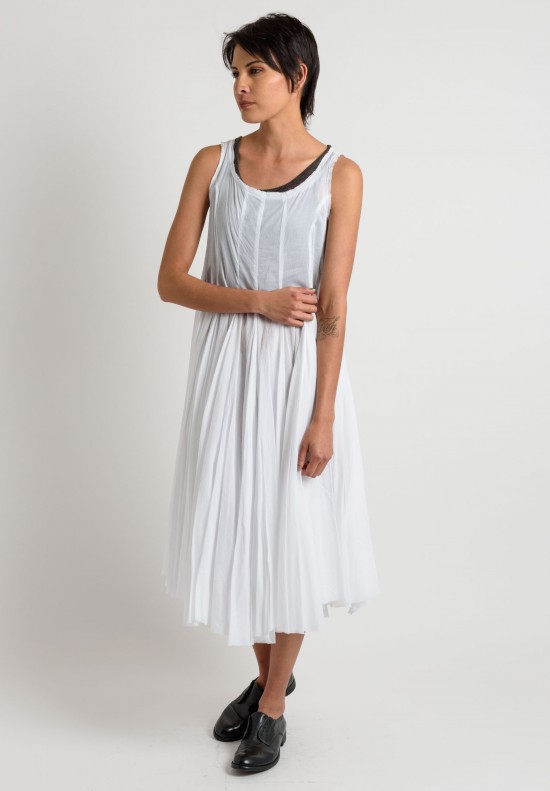 Rundholz Cotton Sheer Dress in White	