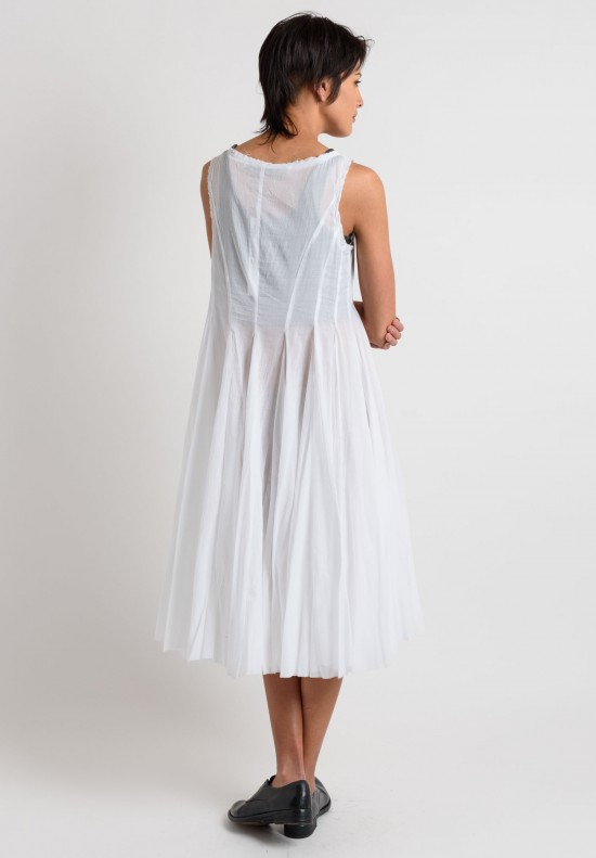 Rundholz Cotton Sheer Dress in White	