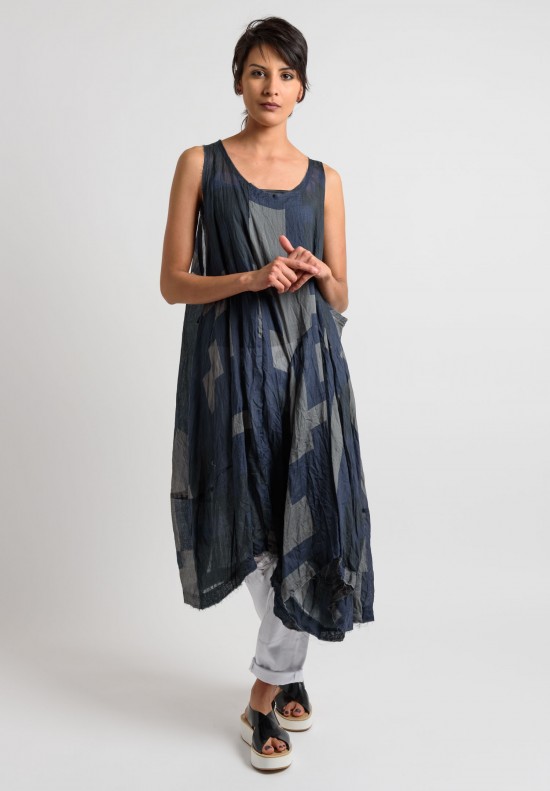 Rundholz Ramie Sheer Wax Tank Dress in Dark Navy | Santa Fe Dry Goods ...