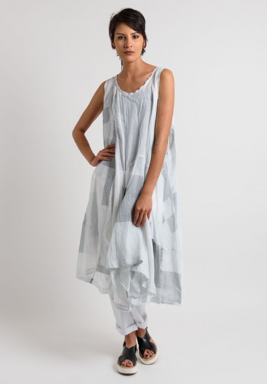 Rundholz Ramie Sheer Wax Tank Dress in White | Santa Fe Dry Goods ...