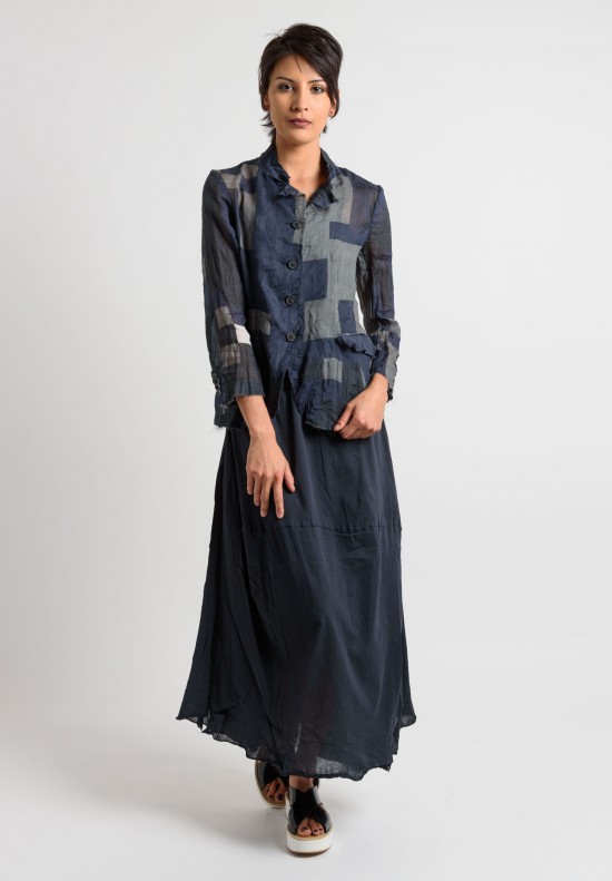 Rundholz Ramie Sheer Jacket in Dark Navy	