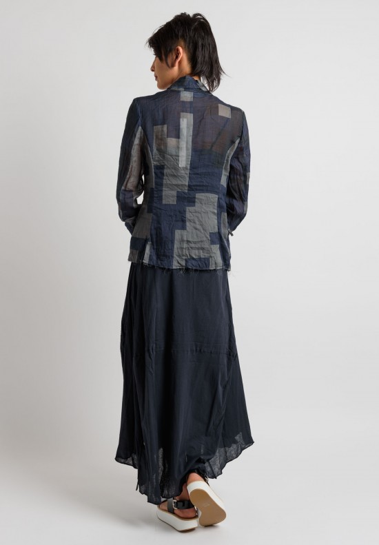 Rundholz Ramie Sheer Jacket in Dark Navy	