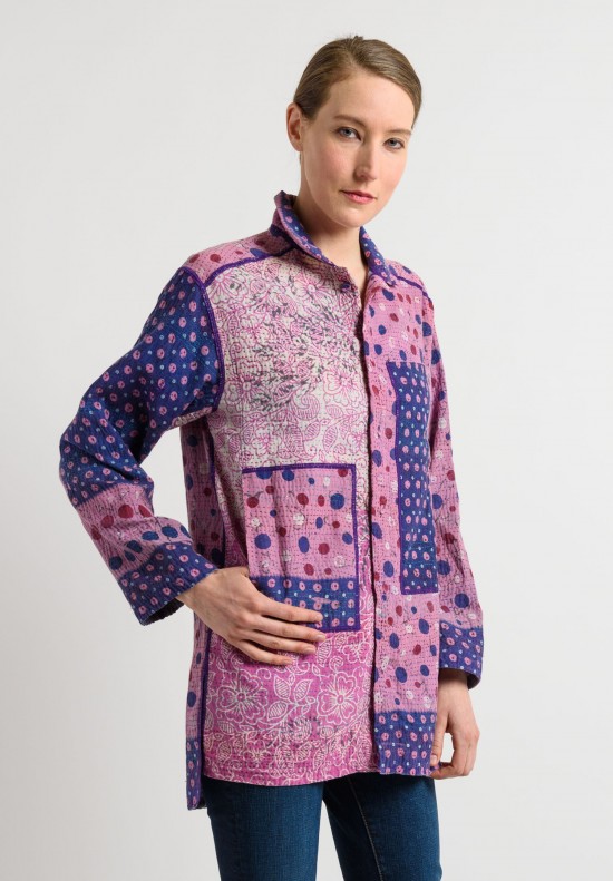 Mieko Mintz Reversible Shirt Jacket in Violet/Lavender