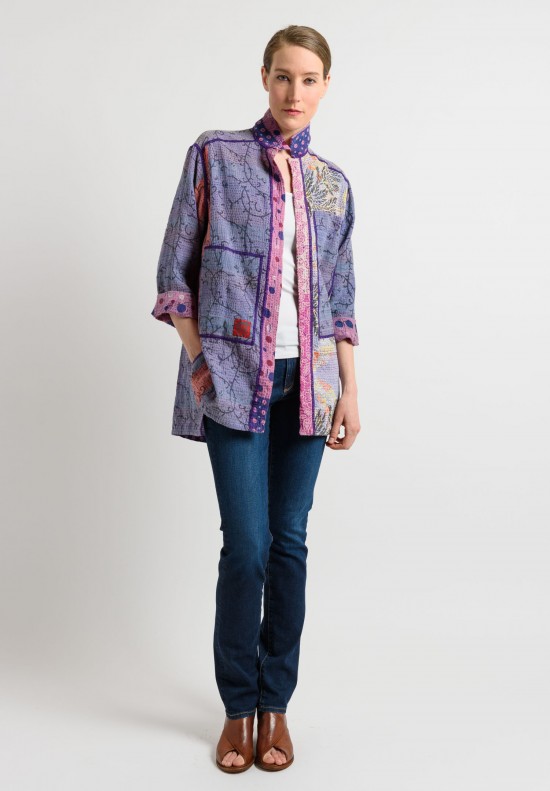 Mieko Mintz Reversible Shirt Jacket in Violet/Lavender