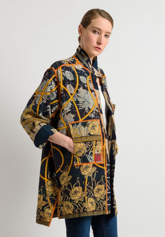 Mieko Mintz Reversible Shirt Jacket in Navy/Natural