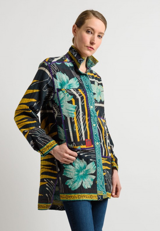 Mieko Mintz Reversible Shirt Jacket in Green/Navy | Santa Fe Dry Goods ...