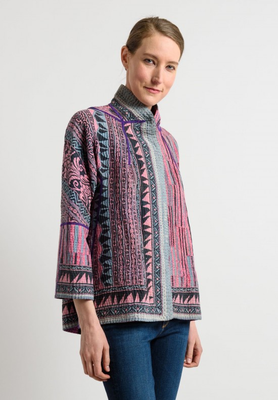 Mieko Mintz Reversible Flare Jacket in Pink/Purple	