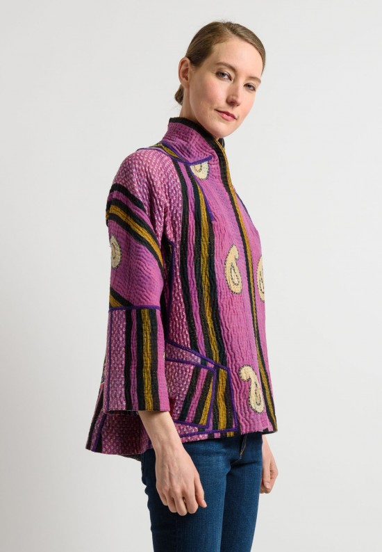 Mieko Mintz Reversible Flare Jacket in Pink/Purple	