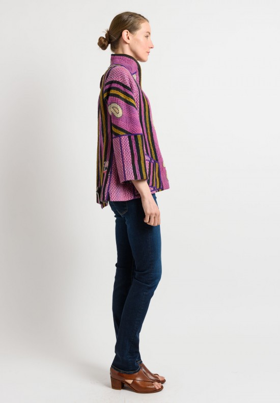 Mieko Mintz Reversible Flare Jacket in Pink/Purple	