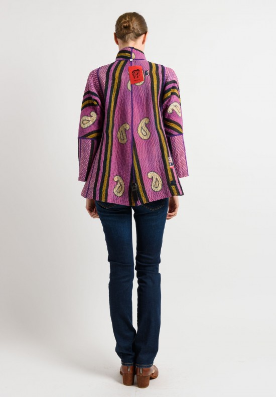 Mieko Mintz Reversible Flare Jacket in Pink/Purple	