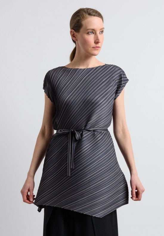 Issey Miyake Pleats Please Pleated Tunic in Stone	