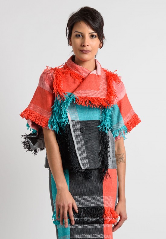 Issey Miyake Paper Fringe Jacket in Coral | Santa Fe Dry Goods ...