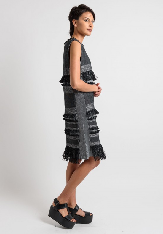 Issey Miyake Paper Fringe Dress in Black | Santa Fe Dry Goods ...