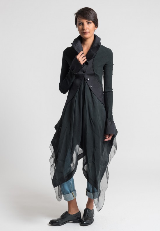 Marc Le Bihan Chiffon Detail Jacket in Black | Santa Fe Dry Goods