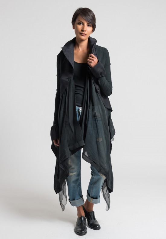 Marc Le Bihan Chiffon Detail Jacket in Black | Santa Fe Dry Goods