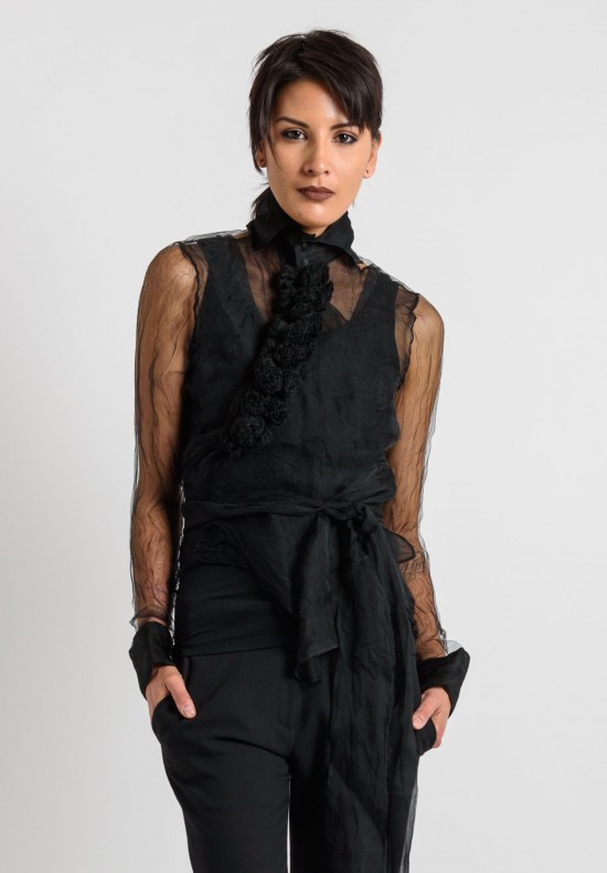 Marc Le Bihan Sheer Wrap in Black	