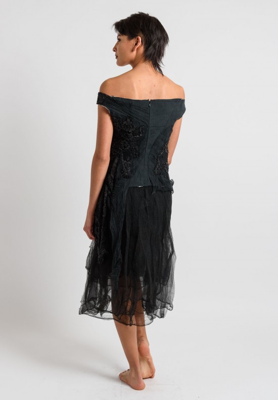 Marc Le Bihan Beaded Top in Black	