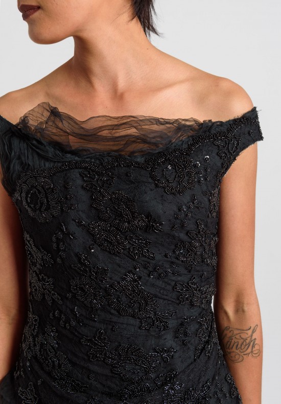 Marc Le Bihan Beaded Top in Black	