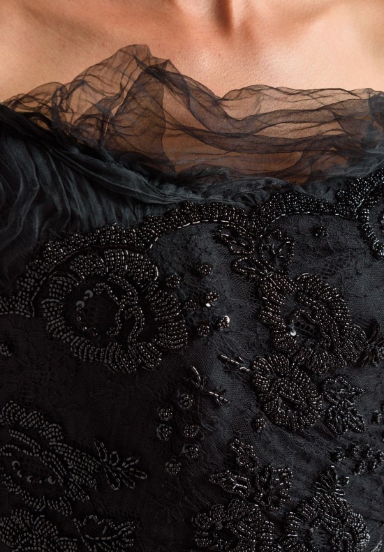 Marc Le Bihan Beaded Top in Black	