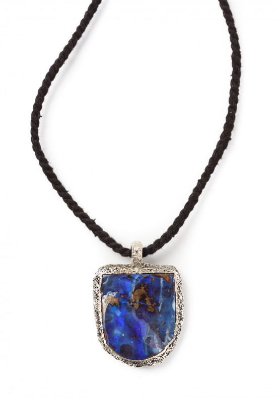 Lou Zeldis Lapis Tombstone Necklace	