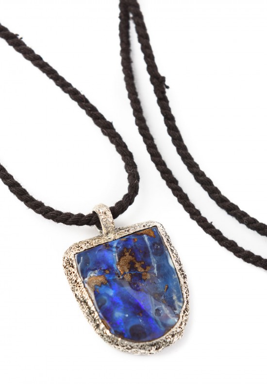 Lou Zeldis Lapis Tombstone Necklace	