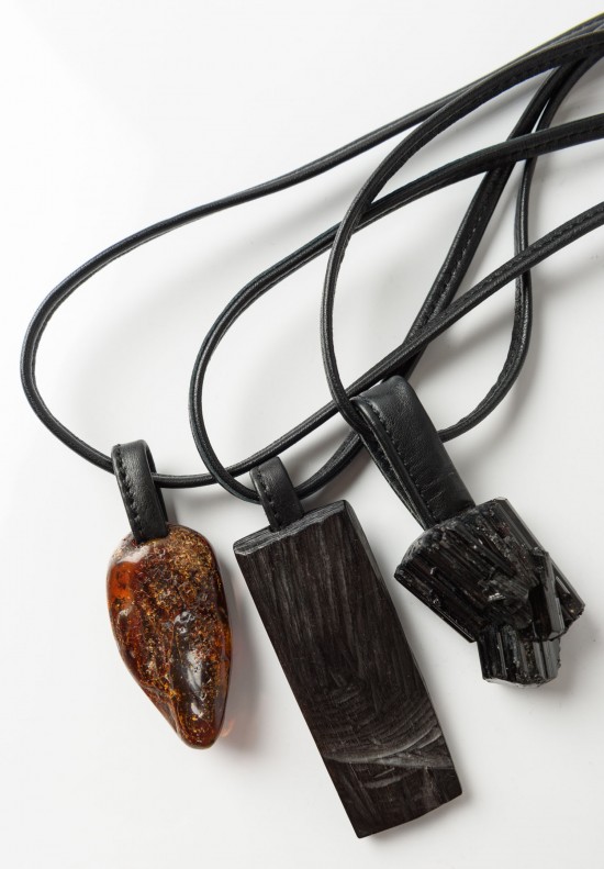 Monies UNIQUE Amber, Ebony & Tourmaline Necklace