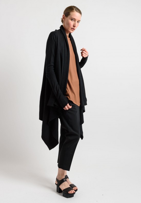 Rick Owens Cashmere Long Cardigan in Black	