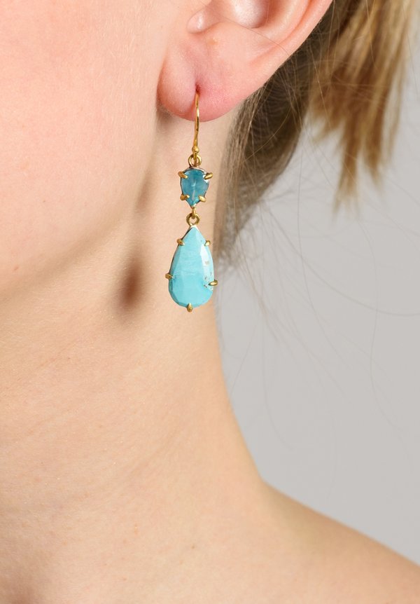 Margery Hirschey Turquoise & Apatite Earrings	