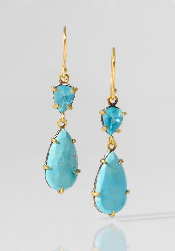 Margery Hirschey Turquoise & Apatite Earrings	