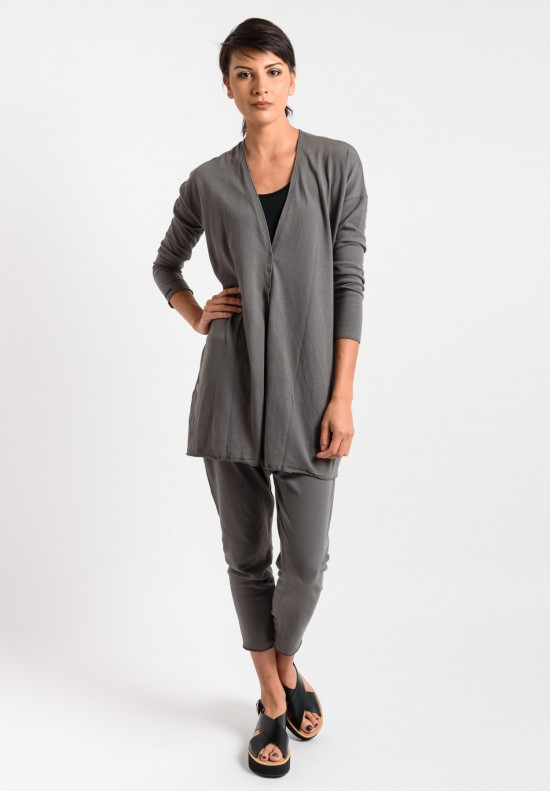 Album di Famiglia Mid-Thigh Cardigan in Charcoal	