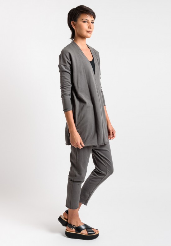 Album di Famiglia Mid-Thigh Cardigan in Charcoal	