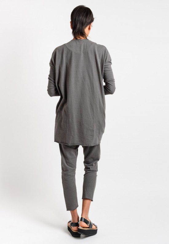 Album di Famiglia Mid-Thigh Cardigan in Charcoal	