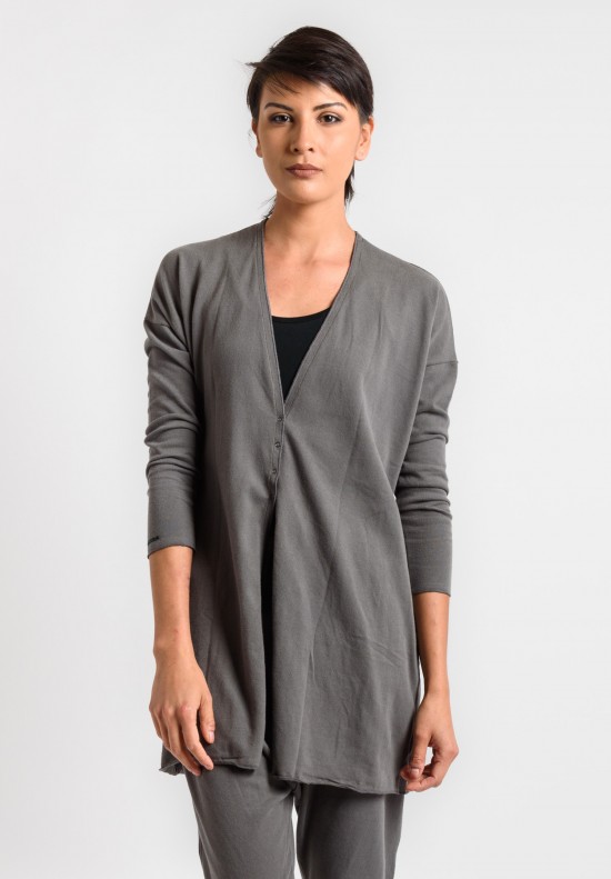 Album di Famiglia Mid-Thigh Cardigan in Charcoal	