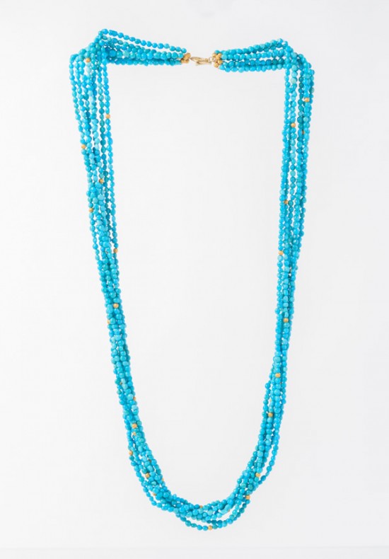 Greig Porter Long Turquoise 7 Strand Necklace | Santa Fe Dry Goods ...