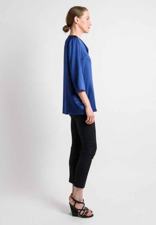 Peter Cohen Silk Blouse in Royal Blue	