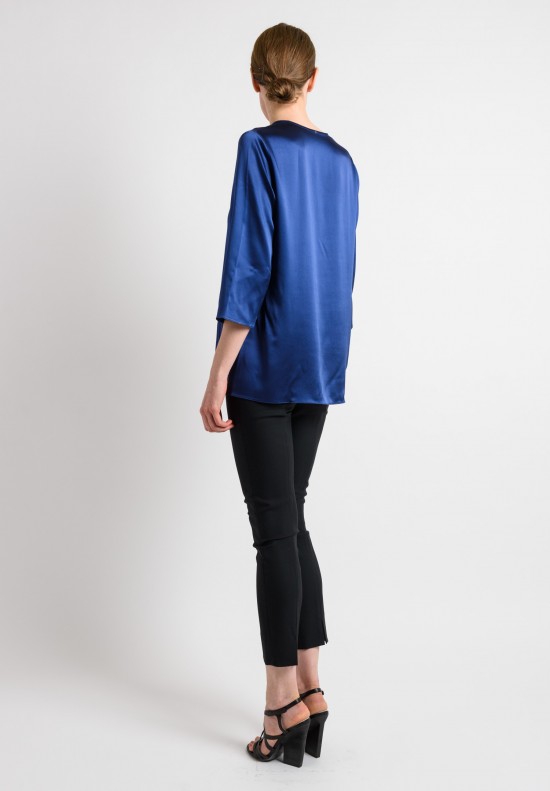 Peter Cohen Silk Blouse in Royal Blue	