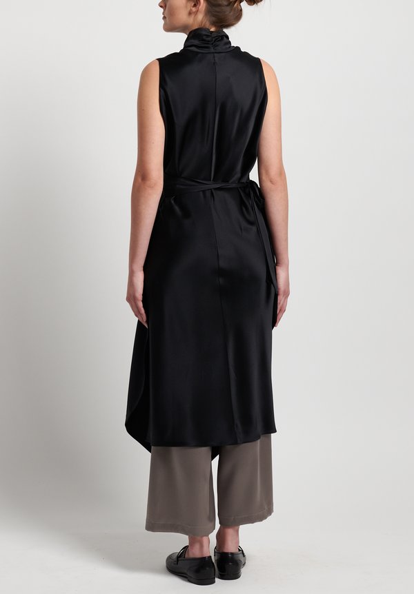 Peter Cohen 2-Layer Satin Silk Victor Dress in Black | Santa Fe Dry ...
