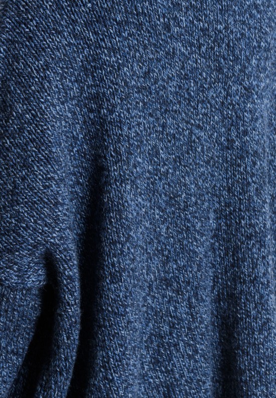 Hania Handknit Cashmere Cardigan in Dark Blue	