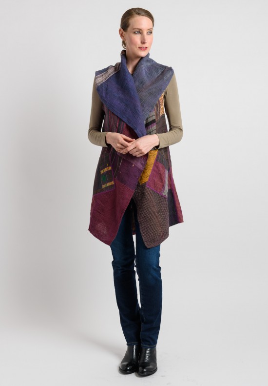 Mieko Mintz Reversible Hooded Vest in Purple	