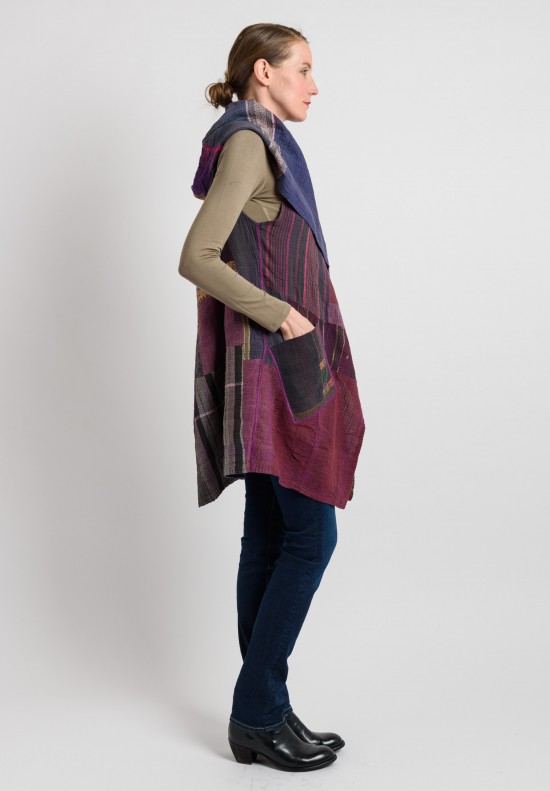 Mieko Mintz Reversible Hooded Vest in Purple	